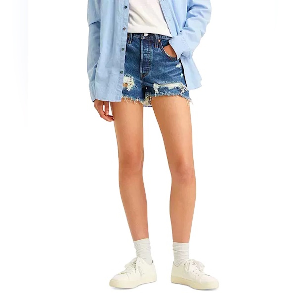 Levi’s 501 Button Fly Cotton High-Rise Denim Shorts